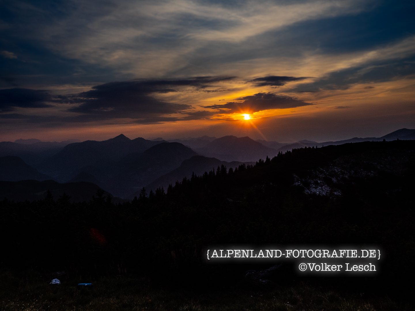 Sonnenuntergang Karkopf Berchtesgadener Alpen