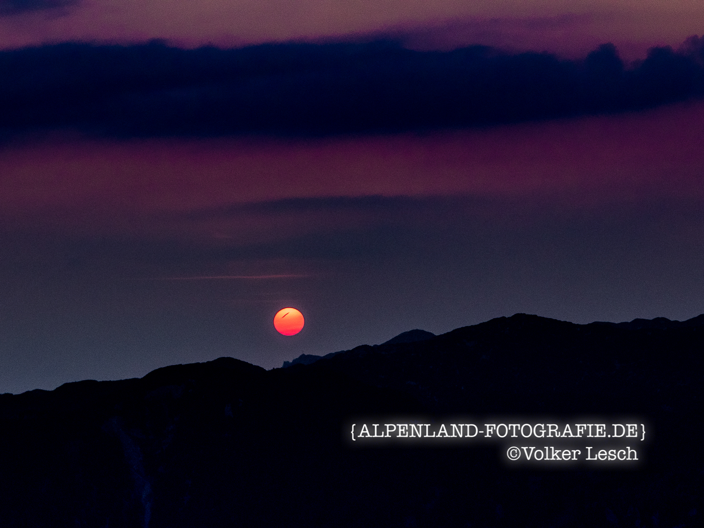 Sonnenaufgang über dem Untersberg vom Karkopf