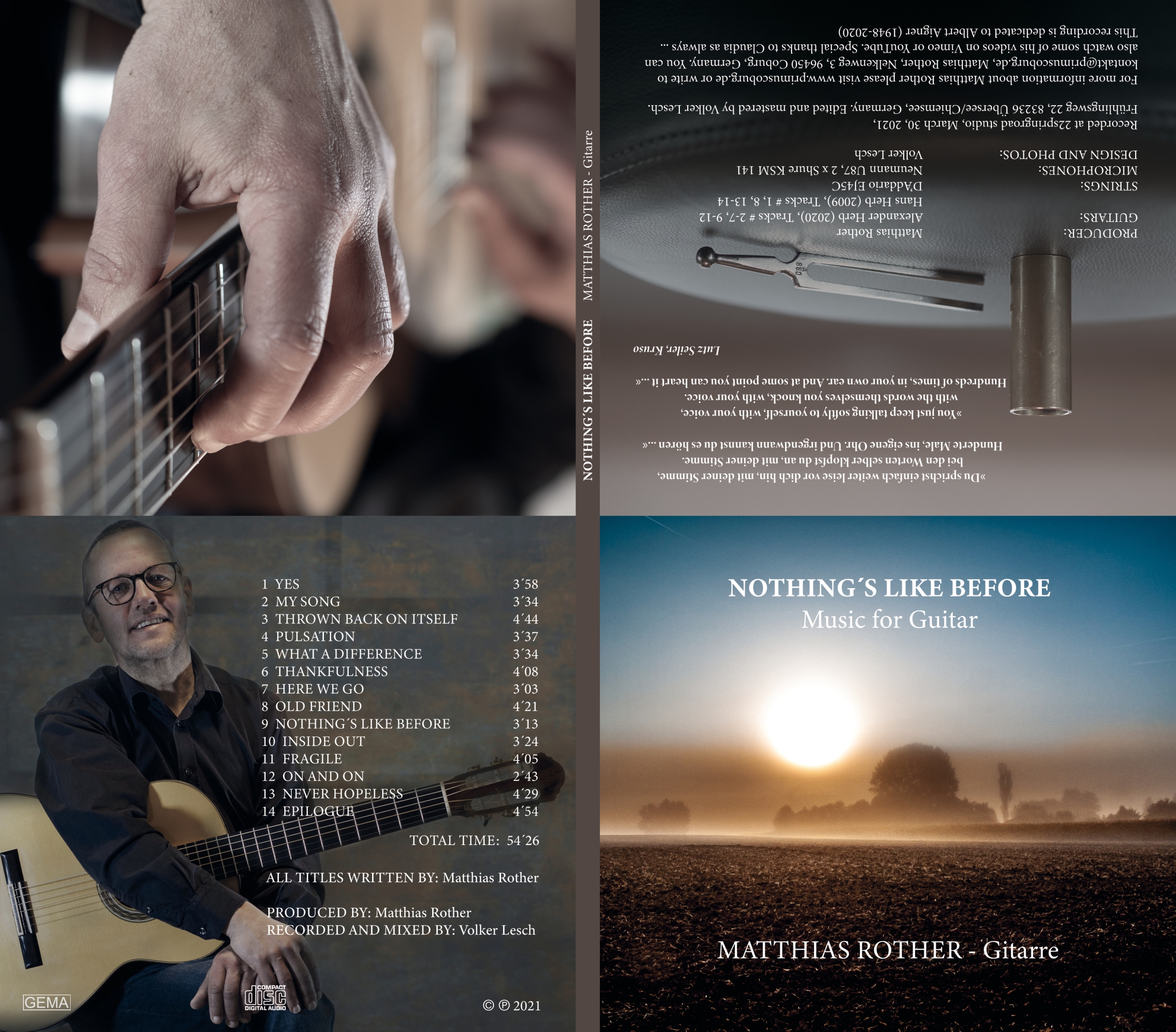 CD-Booklet und Fotografie - Matthias Rother - Music for Guitar
